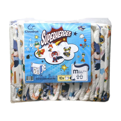 Cloudrys Superheros Windeln mit Folie Gr. M - Cloudrys