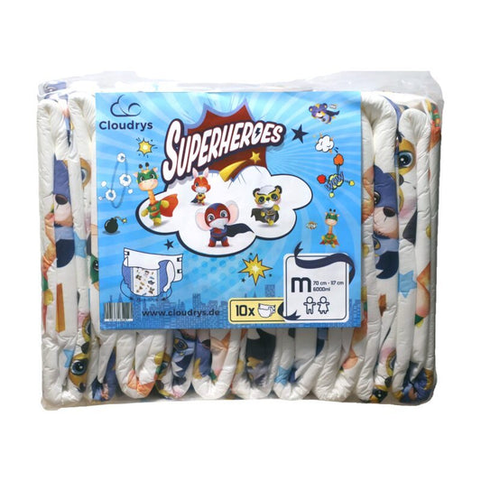 Cloudrys Superheros Windeln mit Folie Gr. M - Cloudrys