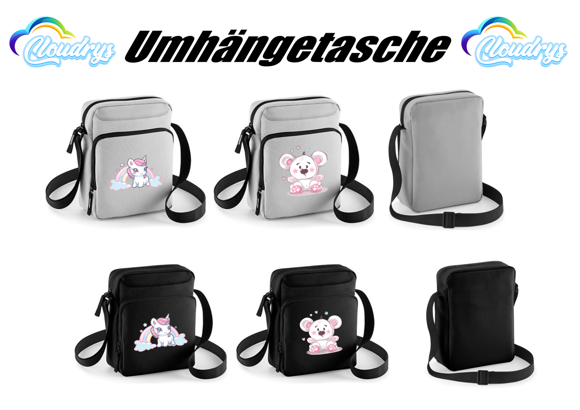 Umhängetasche bedruckt - Cloudrys